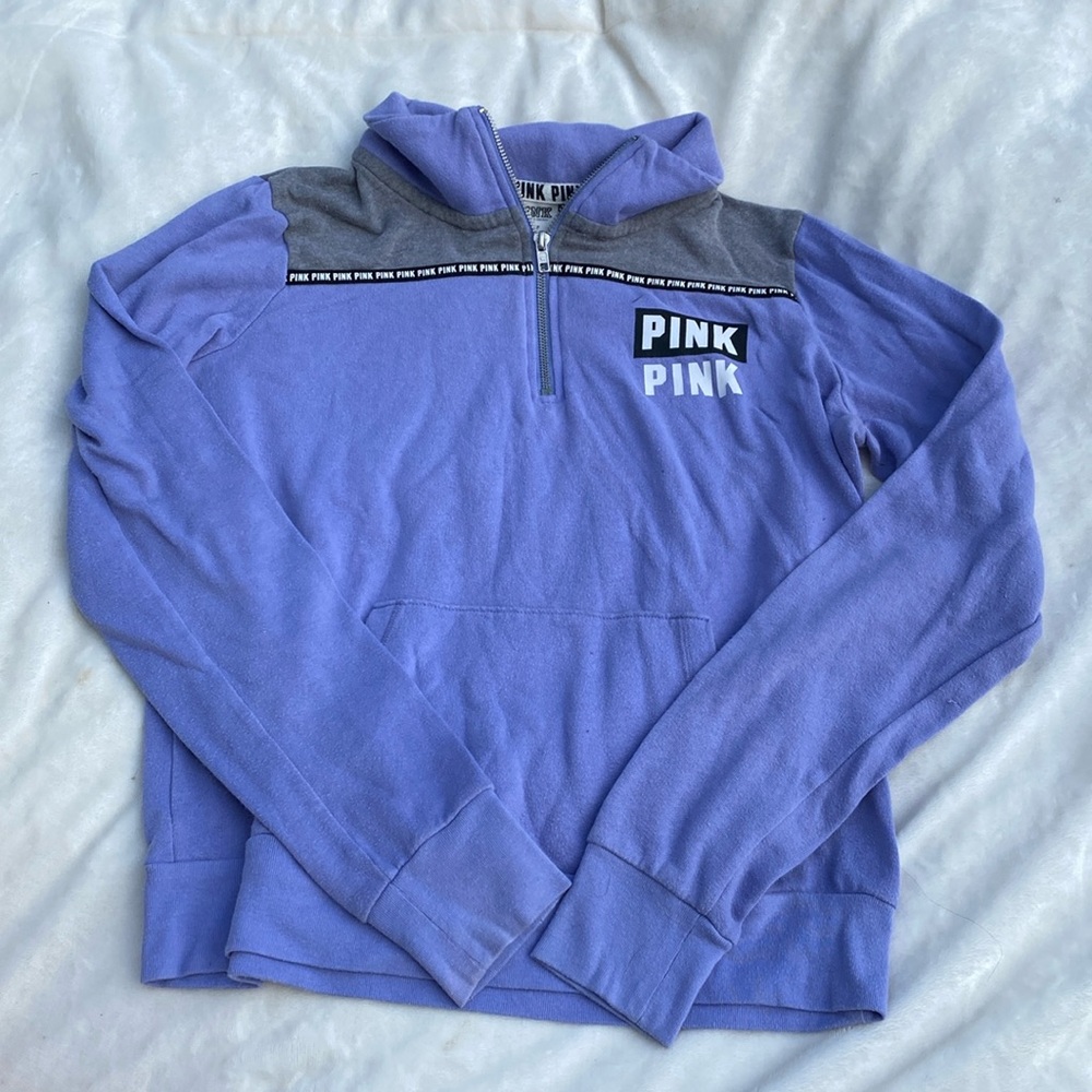 Purpleish blue pink quarter zip sweater